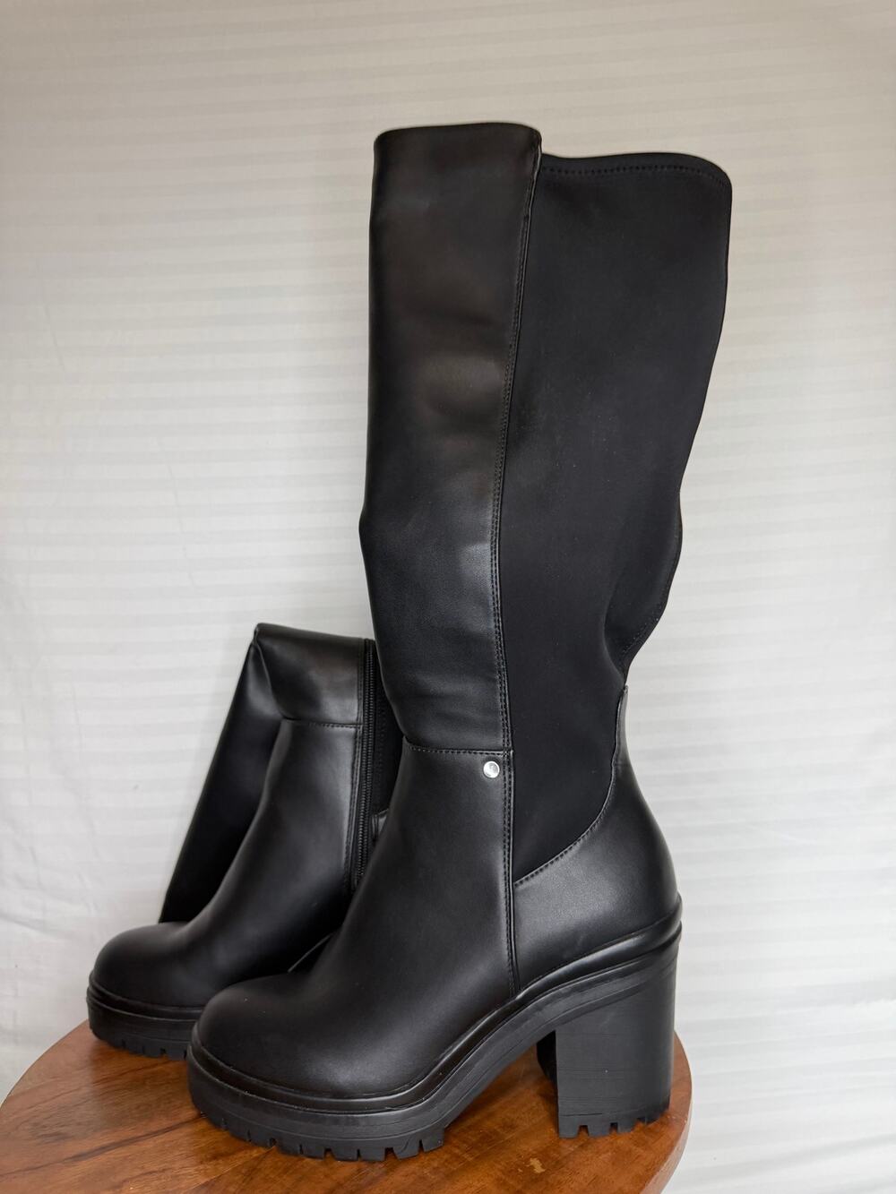 Mix No. 6 Nohaira Black Knee High Platform Lug Boots Women’s Size 8